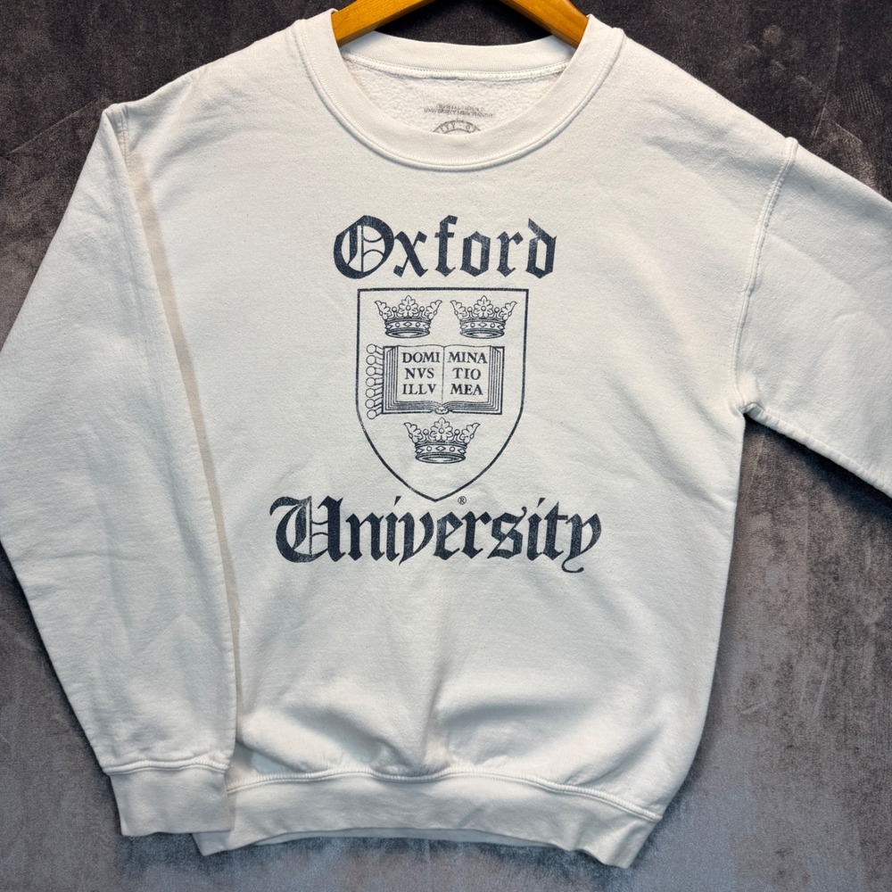 Oxford University Sweatshirt Gender White Regular Size S Collegiate Preppy